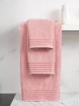 Полотенце махровое розовое Ринг с бордюром