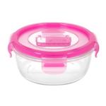 Контейнер с крышкой  ROUND FLAT RIM PURE BOX PINK  стекло  42 cl   ОАЭ  60594