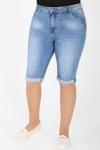 Капри джинсовые женские с отворотами