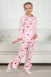 Пижама детская из футера Аленка молочно-розовый