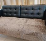 Дивандек накидка на диван велюр , 90/210 Геометрия коричневый
