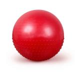 Мяч гимнастический Sportage полумассажный 65 см  900гр (с насосом), Красный