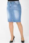 Юбка джинсовая женская светло-синяя с потертостями
