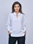 1-17-024-2 блузка Миранда белый, чёрные пуговицы