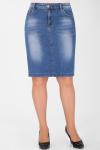 Юбка джинсовая женская больших размеров с потертостями