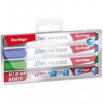 Набор маркеров для белых досок Berlingo "Uniline WB300", 4 цвета, пулевидный, 3мм, PET