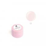 Гель для наращивания ногтей  №01 прозрачный светло-розовый (10 мл.)