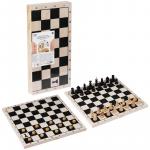 Набор игр 3в1 Нарды, шашки, шахматы, обиходные, деревянные с деревянной доской 40*40см, НИ_46786