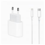 Адаптер Сетевой с кабелем [Apple] MHJ83ZM/A 20W 1Type-C + Type-c-Lightning (white) 128565