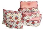 TD 0584 Органайзеры для хранения комплект из 6шт, розовый (6 Size Waterproof Travel Cloth Storage Bags Luggage Organizer Pouch Packing Kit,colored hearts)