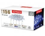 55081 VEGAS Электрогирлянда "Занавес" 156 синих LED ламп, 12 нитей, контроллер 8 режимов, прозрачный провод, 1,5*1,5 м, 220 v /20