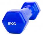 SF 0168 Гантель обрезиненная 5 кг, синяя rubber covered barbell 5 kg BLUE