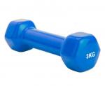 SF 0164 Гантель обрезиненная 3 кг, синяя rubber covered barbell 3 kg BLUE