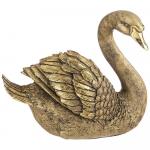 169-394 фигурка декоративная "лебедь маленький" высота 18 см цвет: бронза с позолотой
