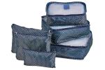 TD 0586 Органайзеры для хранения комплект из 6шт, синие (6 Size Waterproof Travel Cloth Storage Bags Luggage Organizer Pouch Packing Kit, rhombus)