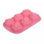 Форма силиконовая Розы, 6 ячеек, 25,5*16,5*3 см, цвет в ассортименте MARMITON