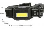 Camelion фонарь налобный LED5355 (3xLR03 не в компл.) 1св/д COB 1W(50lm) до 15 м, пластик, 3 реж., BL