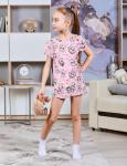 Пижама детская KETMIN КОШКИ-ЕДИНОРОЖКИ цв.Розовый (Футболка/Шорты)
