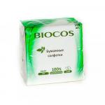 BioCos. Бумажные салфетки белые, 100 шт. Т 2536