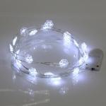 Гирлянда для дома "Снежинка" на батарейках 2,0 м 20 ламп LED, Белый (постоянное свечение)