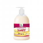 Крем-мыло жидкое "Soapy" ваниль со сливками увлажняющее с дозатором 500 мл. Clean&Green CG8111
