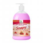 Крем-мыло жидкое "Soapy" малина в карамели увлажняющее с дозатором 1000 мл Clean&Green CG8114