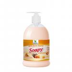 Крем-мыло жидкое "Soapy" молоко и мёд увлажняющее с дозатором 500 мл Clean&Green CG8098