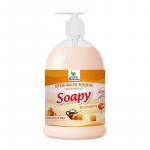 Крем-мыло жидкое "Soapy" молоко и мёд увлажняющее с дозатором 1000 мл Clean&Green CG8113