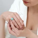 "Удо" кольцо в серебряном покрытии из коллекции "Rosaire"от Jenavi