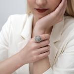 "Ландэ" кольцо в серебряном покрытии из коллекции "Франциска" от Jenavi