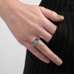 "Грунда" кольцо в серебряном покрытии из коллекции "Jetta" от Jenavi