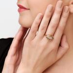 "Делона" кольцо в золотом покрытии из коллекции "Элеганс" от Jenavi