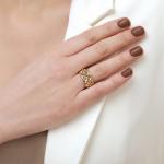 "Вламинг" кольцо в золотом покрытии из коллекции "Рок-н-ролл" от Jenavi