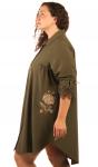 Платье-рубашка женское с вышивкой 253407, размер 48,50,52,54