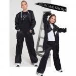 Брюки атласные черные