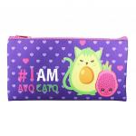 70007 Пенал плоский Авокадо-питахайя, на молнии, 20,5*10,8 см