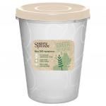 "Sugar&Spice" Контейнер для продуктов пластмассовый "Green Republic" 1л, д12 см, h14,5 см, завинчивающаяся крышка, лен, подходит для СВЧ (Россия)