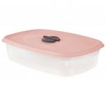 "Lucky Friday" Контейнер для продуктов пластмассовый 0,65 л, 19,5х12,5х5 см, паровыпускной клапан, подходит для СВЧ, пудровый (Россия)