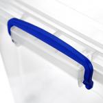 Контейнер для хранения пластмассовый "Клиер" 21л, 47х32х18 см, прозрачный, ручки-клипса (Россия)