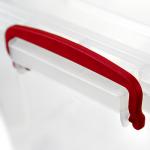 Контейнер для хранения пластмассовый "Клиер" 30л, 55х37х24 см, прозрачный, на колесах ручки-клипса (Россия)