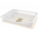 "Stockholm" Сушилка для посуды и столовых приборов пластмассовая 47х37х8 см, лен (Россия)