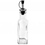 Бутылка для масла стеклянная "Квадро" 200м л, h19,5 см, 5х5х16 см, дозатор нерж. (Китай)