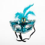 Boomzee. Маска карнавальная голубая с перьями арт.PBZ-26