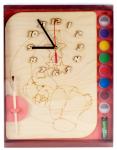 Часы с циферблатом под роспись "Мишутка" с красками арт.ДНИ112