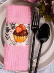 Полотенце вафельное Cake Сафия Хоум, 51052 розовый, маленькое