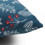 Декоративная подушка  NewYear  40х40 см, рогожка 100% хлопок,  Шишки синий