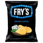 Чипсы из натур. картофеля рифленые "FRY'S" вкус Сметана с зеленью 70 г, м/у
