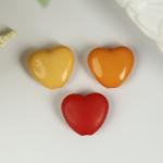 Бусины для творчества "Сердце", 10 мм, 30 грамм, оранжевые, золотые, красные