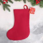 Мягкая подвеска "Носок - весёлый Снеговик" 18х27 см, красный