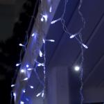 Гирлянда «Бахрома» 3 ? 0.6 м, IP44, УМС, прозрачная нить, 160 LED, свечение бело-синее, мигание, 220 В
